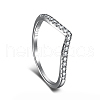 Rhodium Plated 925 Sterling Silver Micro Pave Cubic Zirconia Finger Ring for Women RJEW-F150-15B-01P-1