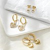304 Stainless Steel Rhinestone Heart Earring Sets EJEW-Z098-26G-2