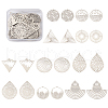Fashewelry 40Pcs 10 Style 201 Stainless Steel Filigree Pendants STAS-FW0001-26-2