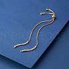 Adjustable Brass Micro Pave Cubic Zirconia Chain Bracelet Making ZIRC-CJ0001-01G-6