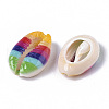 Printed Natural Cowrie Shell Beads X-SSHEL-R047-01-A04-3