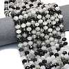 Natural Black Tourmalinated Quartz Beads Strands G-P573-A62-01-1