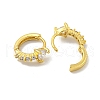 Brass Micro Pave Cubic Zirconia Hoop Earring EJEW-C088-22G-01-2