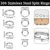 Beebeecraft 800Pcs 4 Styles 304 Stainless Steel Split Rings STAS-BBC0006-17-2