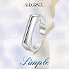 SHEGRACE Rhodium Plated 925 Sterling Silver Cuff Rings JR780A-4