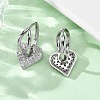 Brass Micro Pave Clear Cubic Zirconia Hoop Earrings EJEW-D322-08P-3