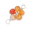 Natural Amazonite & Apatite & Rose Quartz & Amethyst & Red Agate Faceted Round Beaded Flower Connector Charms PALLOY-JF03605-02-5