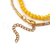 Glass Stretch Beaded Bracelets & Cotton Braided Cord Bracelet Sets BJEW-JB05401-03-3