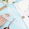 Polyester Leaf Lace Fabric Trim OCOR-WH0070-132A-4
