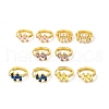 Cubic Zirconia Rectangle Hoop Earrings EJEW-E270-04G-1