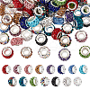 Unicraftale 75Pcs 15 Colors Polymer Clay Rhinestone European Large Hole Beads with Silver Color Plated Brass Cores FIND-UN0015-84-1