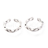 Anti-Tarnish Rhodium Plated 925 Sterling Silver Cuff Earrings EJEW-H124-05P-1
