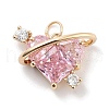 Brass Micro Pave Cubic Zirconia Pendants ZIRC-L104-001G-1
