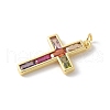 Brass Micro Pave Cubic Zirconia Pendants KK-P294-05G-2