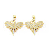 Brass Micro Pave Cubic Zirconia Pendants ZIRC-P106-14G-2