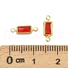 Brass Pave K9 Glass Connector Charms KK-Q059-02E-G-3