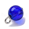 Drawbench Spray Painted Transparent Glass Charm PALLOY-JF03509-02-4