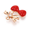 Brass Micro Pave Cubic Zirconia and Enamel Pendants KK-T074-69KCG-2