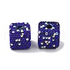 Cube Shape Polymer Clay Rhinestone Beads CLAY-NH0001-08A-1