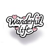 Wonderful Life Word Enamel Pin JEWB-O005-E03-1
