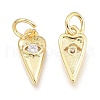 Brass Micro Pave Cubic Zirconia Pendants KK-P187-15A-G-2