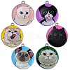 18Pcs 6 Style Printed Alloy Pendants ENAM-SZ0004-08-1