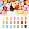 42Pcs 21 Colors Oval Silicone Focal Beads SIL-TA0001-69-1