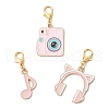 Music Theme Alloy Enamel Pendant Decorations HJEW-JM03285-2
