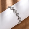 Brass Micro Pave Clear Cubic Zirconia Link Bracelets for Women BJEW-D342-04P-1