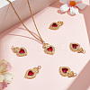 Beebeecraft 6Pcs Brass Micro Pave Clear Grade AAA Cubic Zirconia Pendants KK-BBC0015-32B-4