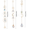 CHGCRAFT 3Pcs 3 Styles Electroplate Glass Window Hanging Suncatchers HJEW-CA0001-63-2
