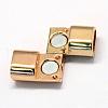 Alloy Magnetic Clasps with Glue-in Ends PALLOY-R089-06KC-3