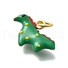 Brass with Enamel Pendants KK-D295-20G-2