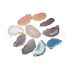 Mixed Electroplate Gemstone Natural Agate Slices Links connectors G-L138-05-1