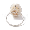 Copper Wired Wrapped Shell Finger Rings RJEW-TA00177-02-5