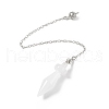 Natural Quartz Crystal Pointed Dowsing Pendulums AJEW-B020-05P-08-2