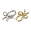 Bowknot CCB Plastic Round Beads Stretch Rings for Women RJEW-S412-05A-3