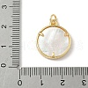 Brass Micro Pave Cubic Zirconia with Shell Pendants KK-Z115-04G-4