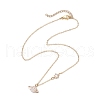 Planet Brass Cubic Zirconia Pendant Necklace NJEW-JN04936-4