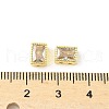 Rectangle Brass Glass Beads X-KK-Z101-01G-3