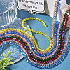 8 Strands 8 Colors Electroplate Transparent Glass Beads Strands EGLA-TA0001-37-13