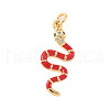 Brass Micro Pave Cubic Zirconia Enamel Pendants KK-D354-02G-A-1
