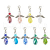 Angel Glass & Alloy Pendant Decoration HJEW-TAC0055-1