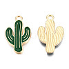 Light Gold Plated Alloy Pendants X-ENAM-T009-12A-1