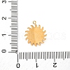 304 Stainless Steel Pave Natural Tiger Eye Sun Charms STAS-I331-30G-3
