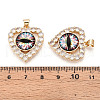 Brass Micro Pave Clear Cubic Zirconia Pendants for Women KK-T070-93A-03-3