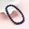 Natural Lapis Lazuli Beaded Stretch Bracelets X-BJEW-F202-04-1