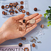 32Pcs 4 Style Flat Round & Donut Wood Stud Earring Findings & Earring Settings FIND-TA0002-30-6