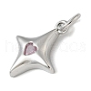Rack Plating Brass Micro Pave Cubic Zirconia Pendants KK-K392-54P-2