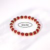 Mother's Day Natural Red Malaysia Jade Round Beads Stretch Bracelets for Women GC5847-4